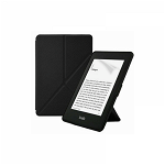 Set 2 in 1 pentru eBook Reader Kindle 2019 10th generation cu husa KRASSUS flip cover tip origami si folie ecran negru, KRASSUS