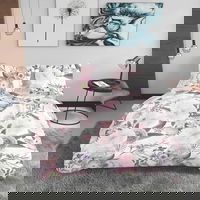 Lenjerie de pat dubla King Size, Machupicchu, Bedora, 4 piese, 240x240 cm, 100% bumbac, multicolor