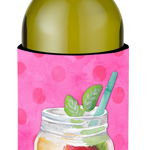 Caroline`s Treasures Mason Jar Cocktail Roz Polkadot sticla de vin Beverge Izolator Hugger Wine Bottle, 