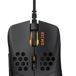 Mouse gaming cu fir DELTACO GAMING DM210, ultra-usor RGB, 6400 DPI, cablu 1.8m, alb