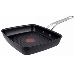 Tefal Tigaie grill Tefal Jamie Oliver E2464155, 23 x 27 cm, Suprafata de titan antiaderenta, Sistem Termo-Semnal®, Culoare: Negru, Tefal