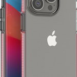 iPhone 14 Pro carcasa din silicon cu rama roz deschis, ForIT
