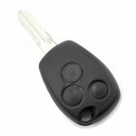 Dacia Renault - Carcasa cheie cu 3 butoane si suport baterie din inox, Carguard
