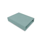 Cearceaf cu elastic pentru patut Qmini leagan sau patut co-sleeper, 90x40 cm, din bumbac certificat Oeko Tex Standard 100, Dark Mint