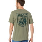 Imbracaminte Barbati Life is Good Fineline Take it Outside ATV Crushertrade Tee Moss Green, Life is Good