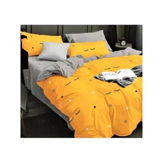 Lenjerie de pat din bumbac gros, 2 persoane, 6 piese, galben Carla649
