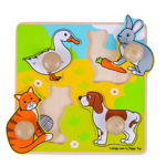 Primul meu puzzle - animale de companie, BIGJIGS Toys, 1-2 ani +, BIGJIGS Toys