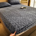 Cearsaf cu elastic COCOLINO 180x200x25cm 2 fete de perne Jojo Home model Tricotat Gri inchis, JOJO Home