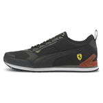 Puma, Pantofi sport cu insertii de plasa Ferrari Track Racer, Negru, 10.5