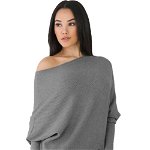 C545-18 Rochie tricotata stil pulover cu maneci lungi tip liliac