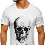 T-shirt cu imprimeu pentru bărbat alb Bolf 10896, BOLF