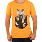 Tricou galben Cat pentru barbat - cod 45354, 
