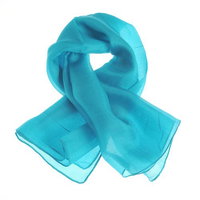 Esarfa diafana, matase turcoaz