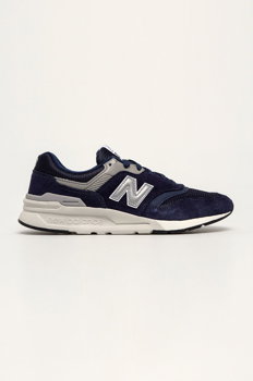 New Balance, Pantofi sport de piele intoarsa si material textil 997, Albastru inchis