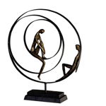 Statueta decorativa cu baza din metal Rabdare H41cm