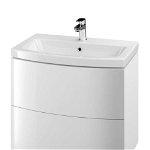 Mobilier baie Easy, pentru lavoar, cu doua sertare, alb, asamblat, 70x44x58.5 cm