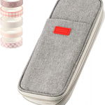 Set de penar si 5 role de banda washi DINSONG, tesatura oxford, gri, 23 x 10 x 6,5 cm, 