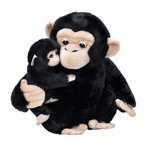 Jucarie din Plus Wild Republic Mama si Copilul Cimpanzeu, Wild Republic