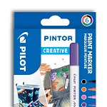 Set markere cu vopsea Pilot Pintor Creativ EF culori diferite 0.7mm Set Pintor creativ mix 6 culori EF Pilot, Pilot