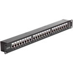 Patch Panel Cat.6, 24xRJ45 UTP, negru, neecranat, Digitus, Digitus