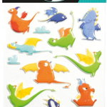 Set 15 stickere 3D - Dragoni