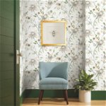 Tapet Dream Blossom, Alb/Verde, York Wallcoverings, 5.6mp / rola , York Wallcoverings