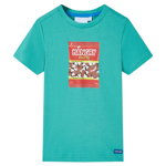 Tricou pentru copii cu mâneci scurte, verde mentă închis, 104, vidaXL