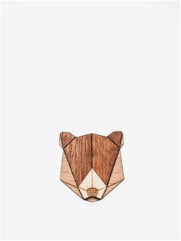Brosa din lemn in forma de urs - BeWooden Bear Brooch, BeWooden