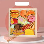 Puzzle lemn cu figurine solide - Alimente, 