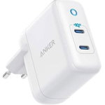 Incarcator retea Anker PowerPort III, 60W, 2x USB-C, Power Delivery, PowerIQ 3.0, Alb, Anker