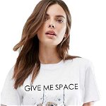 Tricou dama alb - Give me space, THEICONIC