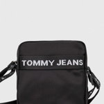 Tommy Jeans, Geanta crossbody cu model Essential Reporter, Negru