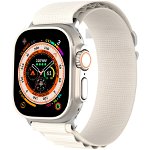 Curea textila DuxDucis Sports GS compatibila cu Apple Watch 4/5/6/7/8/SE/Ultra 42/44/45/49mm White