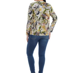 888136866-Bluza Dama - Multicolora - cu Imprimeu Floral si decolteu V, Eranthe