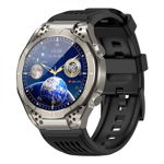 Smartwatch iSEN JA01 Gray, AMOLED 1.43"HD, Glicemie, Apel Bt, Apel SOS, Asist. vocala, Nivel radiatii, EKG, Acid uric, Lipide sange, Masa corporala