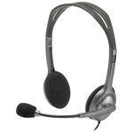 Casti On Ear Logitech H110 Stereo, 3.5mm, Dual Plug, Gri, Logitech