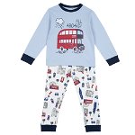 Pijama copii Chicco, bluza si pantaloni, turcoaz, 31074, Chicco