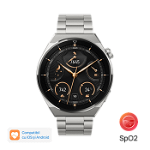 Smartwatch Huawei Watch GT 3 Pro Odin-B19M, Display AMOLED 1.43", 32MB RAM, 4GB Flash, Bluetooth, GPS, Carcasa titan 46mm, Bratara titan, Rezistent la apa, Android/iOS (Argintiu)