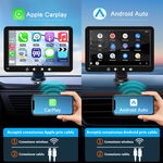 Sistem Multimedia Techstar® Apple Carplay/Android 7093P, Ecran Tactil, 7 Inch 1080P Full HD, Bluetooth, Mirror Link/Card TF/USB/AUX, Negru, Techstar