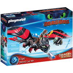 Set constructie Playmobil Dragons Cursa Dragonilor Hiccup si Toothless 70727, 13 piese