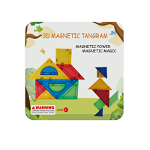 Joc de constructie magnetic - Tangram - 9 piese