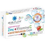 Zinc + Vitamina C si Acid Hialuronic pentru Copii 30cpr BIOSUNLINE