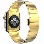 Curea iUni compatibila cu Apple Watch 1/2/3/4/5/6/7, 38mm, Link Bracelet, Otel Inoxidabil, Gold, iUni