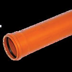 Teava PVC SN4 Valplast, canalizare exterioara, cu mufa si garnitura, diametru 125 mm, 4 m, Valplast