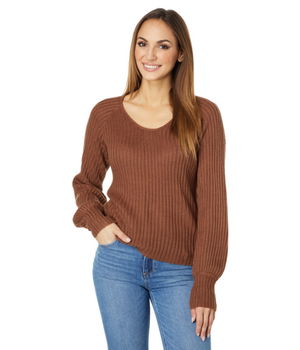 Imbracaminte Femei Saltwater Luxe Rickie Long Sleeve Scoop Neck Sweater Spice, Saltwater Luxe