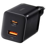 Incarcator Retea CCSUPP-E01 Super Si Pro Quick Charge 30W 1 x USB 5V/3A 1 x USB Type-C 5V/3A Negru, Baseus