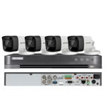 Sistem supraveghere Hikvision 4 camere 4 in 1, 8MP, lentila 2.8mm, IR 30m, DVR 4 canale 4K 8MP, Hikvision
