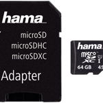 Card microSDHC 64GB HAMA, Class 10, UHS-I, Adaptor SD, HAMA