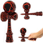 Kendama, joc de indemanare, Negru si Rosu, 18 x 7 cm, 