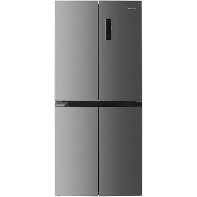 Frigider side by side, Arctic AMD421E4NMT, 421 litri, clasa E, inaltime 180 cm, No Frost, functie Super Freeze, mod Vacanta, compartiment Garden Fresh, rafturi Safety Glass, display LCD, argintiu